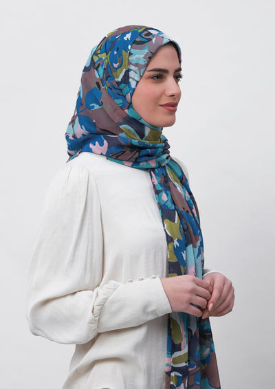 Faith-Printed Crinkled Chiffon - BOKITTA Hijab