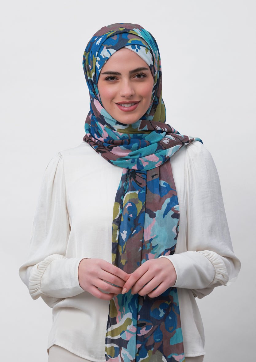 Faith-Printed Crinkled Chiffon - BOKITTA Hijab