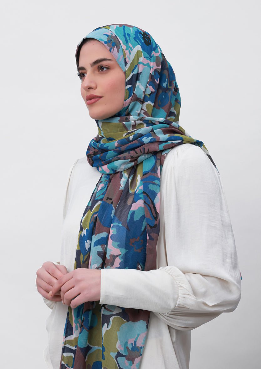 Faith-Printed Crinkled Chiffon - BOKITTA Hijab