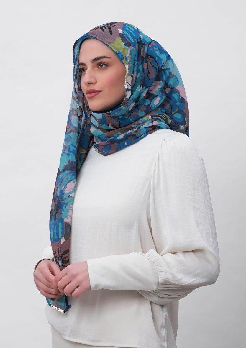 Faith-Printed Crinkled Chiffon - BOKITTA Hijab