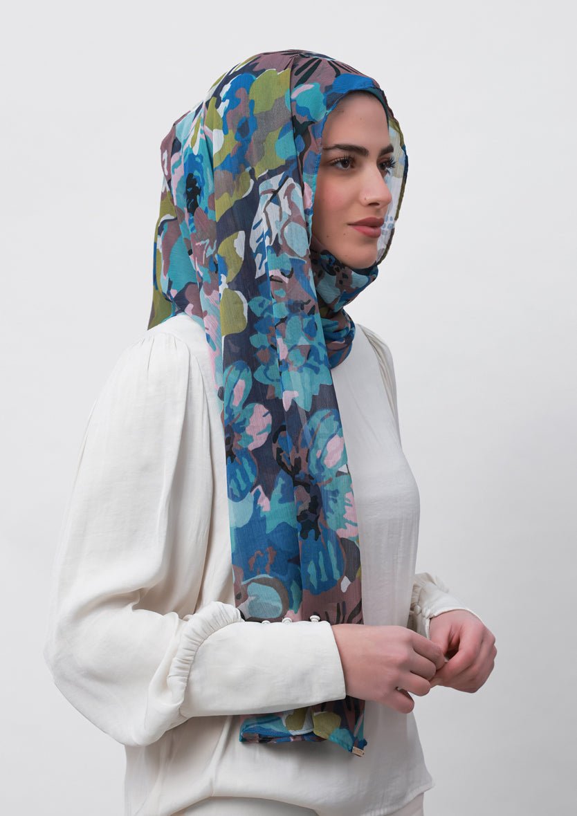 Faith-Printed Crinkled Chiffon - BOKITTA Hijab