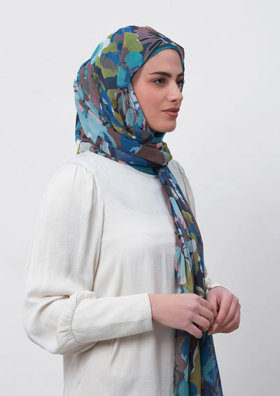 Faith-Printed Crinkled Chiffon - BOKITTA Hijab