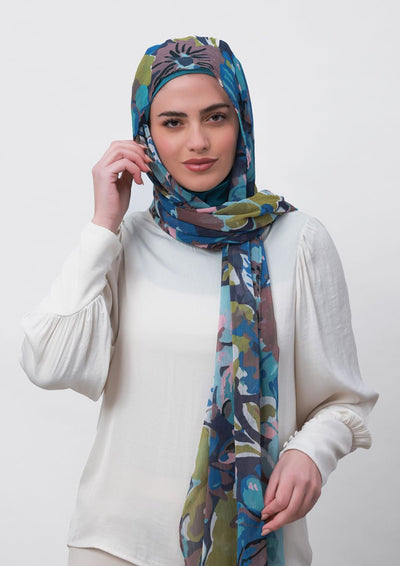 Faith-Printed Crinkled Chiffon - BOKITTA Hijab