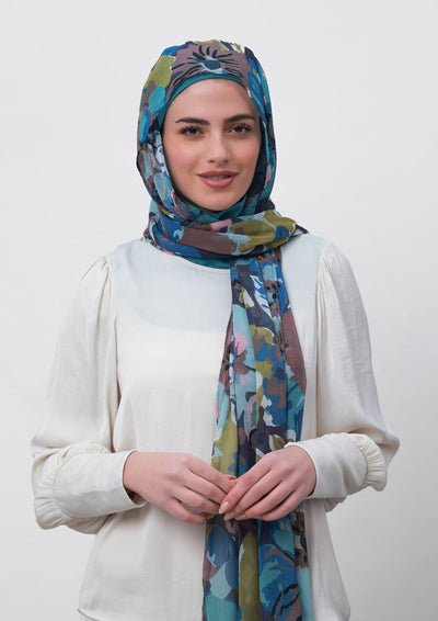 Faith-Printed Crinkled Chiffon - BOKITTA Hijab