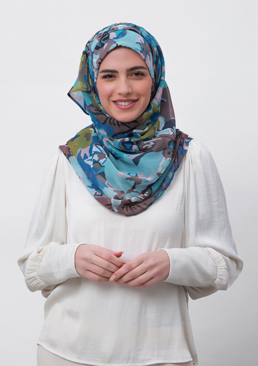 Faith-Printed Crinkled Chiffon - BOKITTA Hijab