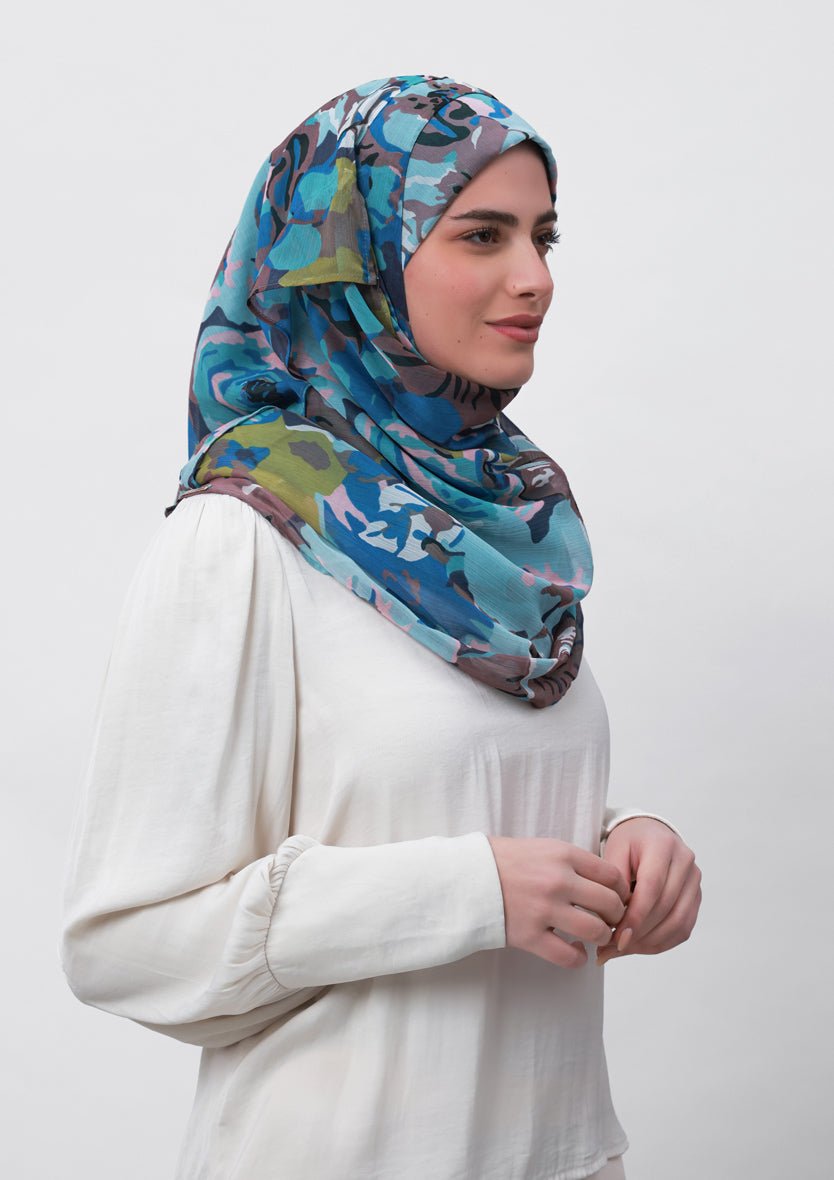 Faith-Printed Crinkled Chiffon - BOKITTA Hijab