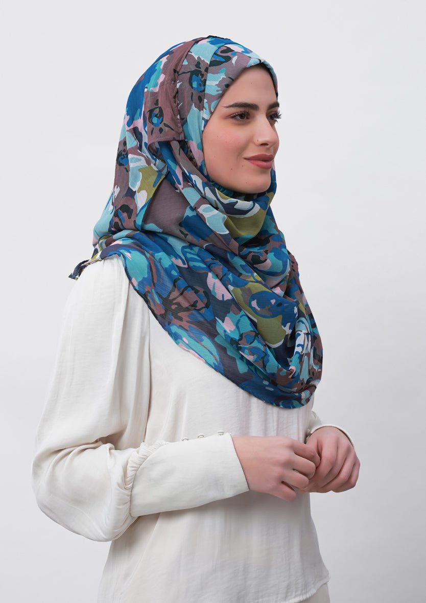 Faith-Printed Crinkled Chiffon - BOKITTA Hijab