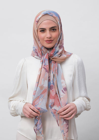 Relief-Printed Crinkled Chiffon - BOKITTA Hijab
