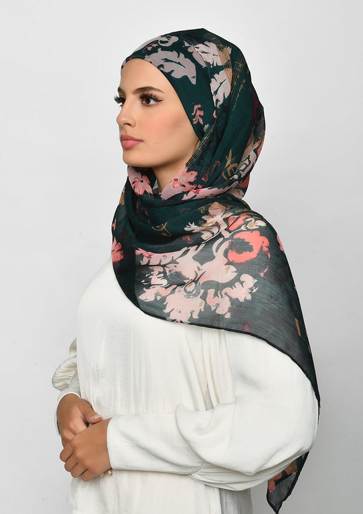 Sound of Music-Printed Crinkled Chiffon - BOKITTA Hijab