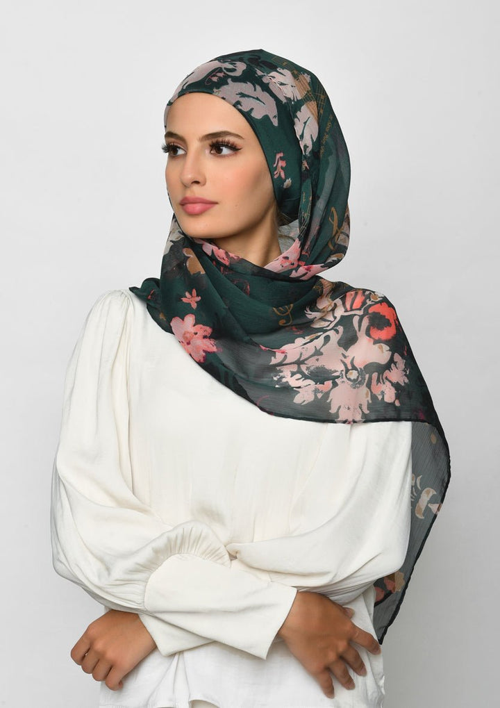 Sound of Music-Printed Crinkled Chiffon - BOKITTA Hijab