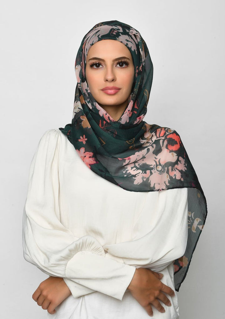 Sound of Music-Printed Crinkled Chiffon - BOKITTA Hijab