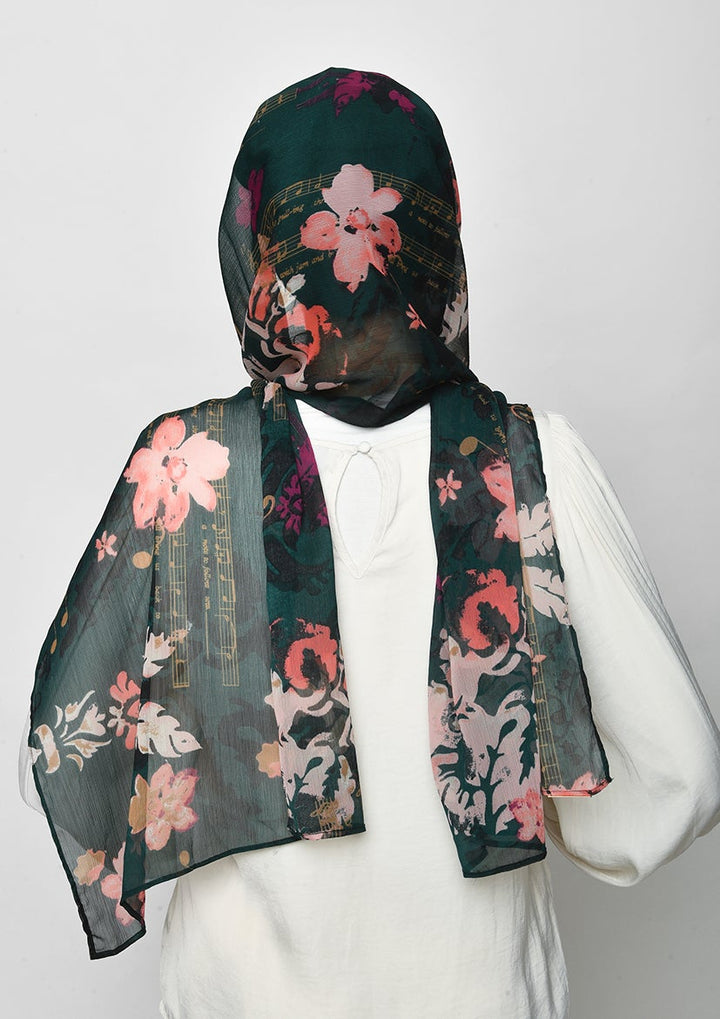 Sound of Music-Printed Crinkled Chiffon - BOKITTA Hijab