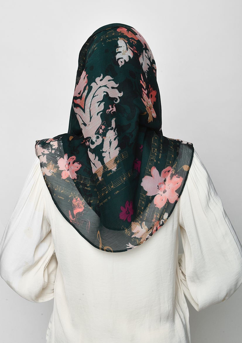 Sound of Music-Printed Crinkled Chiffon - BOKITTA Hijab