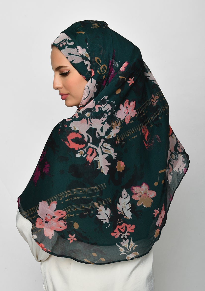 Sound of Music-Printed Crinkled Chiffon - BOKITTA Hijab