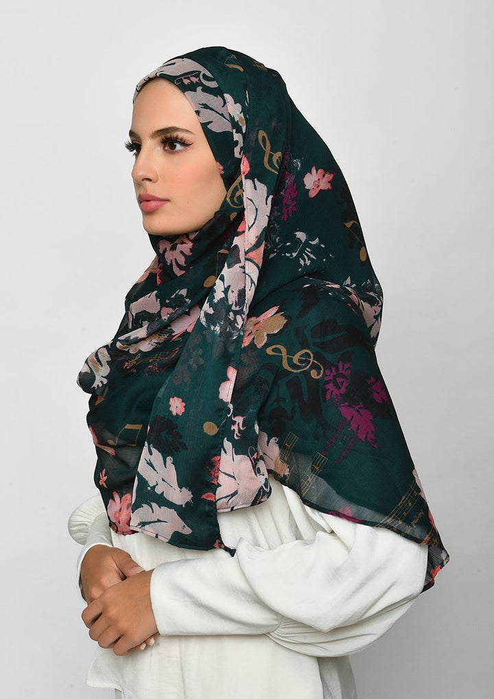 Sound of Music-Printed Crinkled Chiffon - BOKITTA Hijab