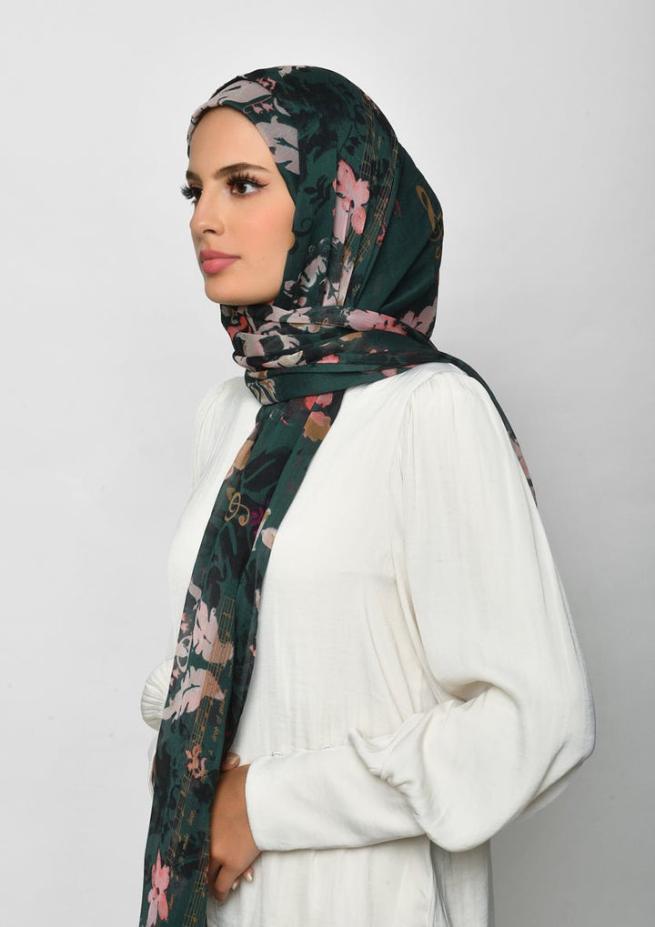 Sound of Music-Printed Crinkled Chiffon - BOKITTA Hijab