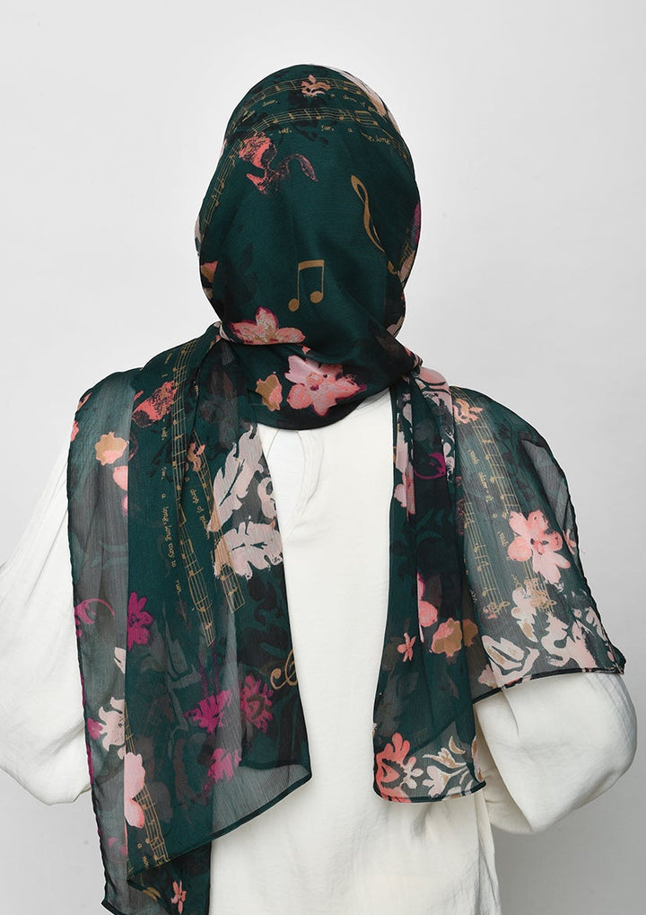 Sound of Music-Printed Crinkled Chiffon - BOKITTA Hijab