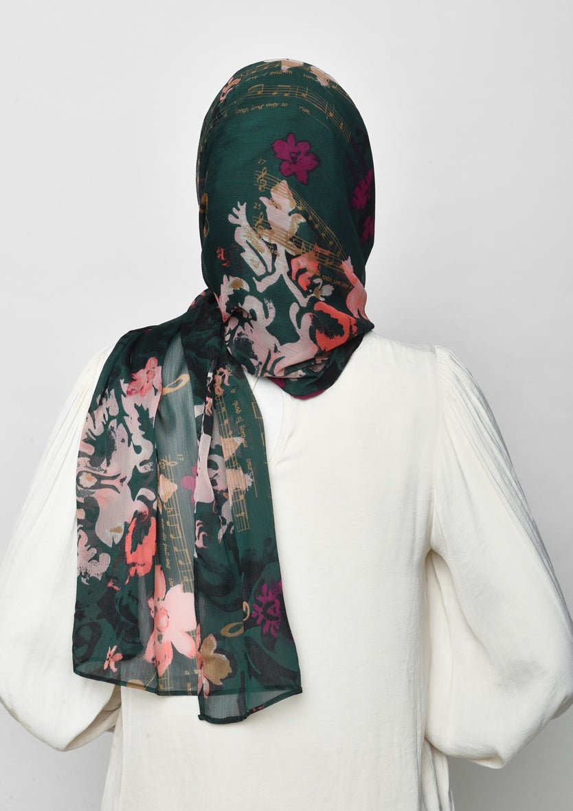 Sound of Music-Printed Crinkled Chiffon - BOKITTA Hijab
