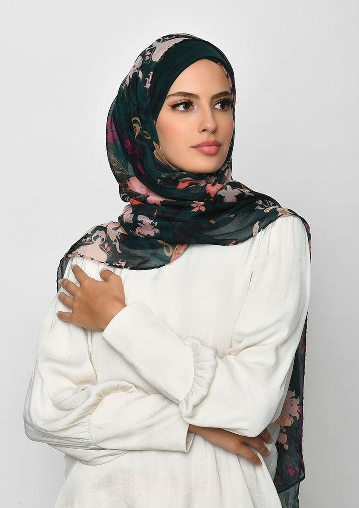 Sound of Music-Printed Crinkled Chiffon - BOKITTA Hijab