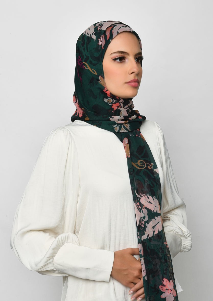 Sound of Music-Printed Crinkled Chiffon - BOKITTA Hijab