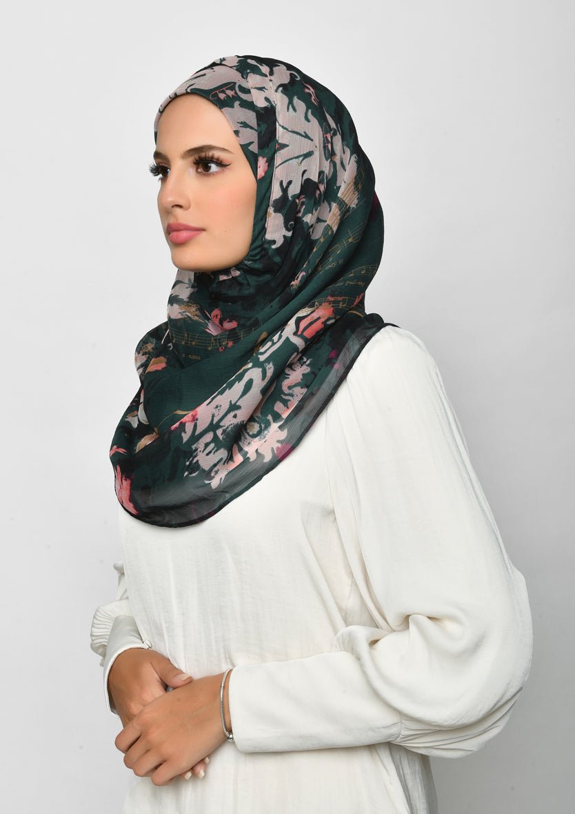 Sound of Music-Printed Crinkled Chiffon - BOKITTA Hijab