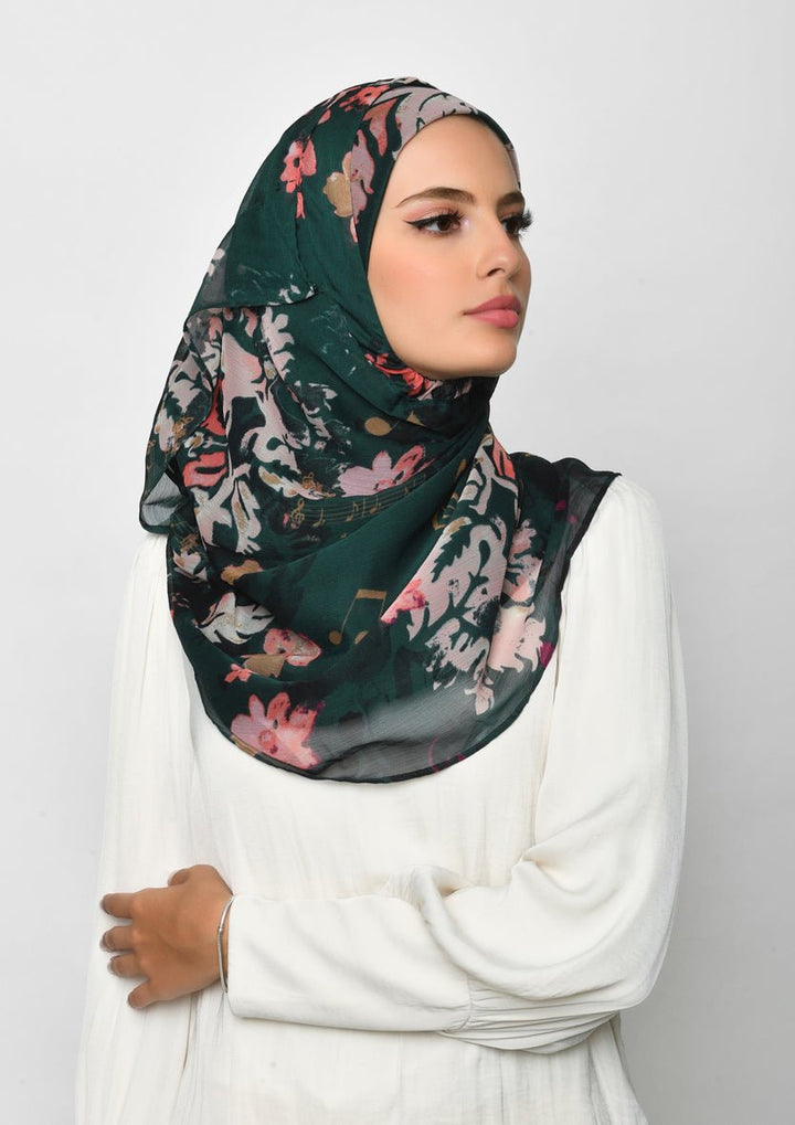 Sound of Music-Printed Crinkled Chiffon - BOKITTA Hijab