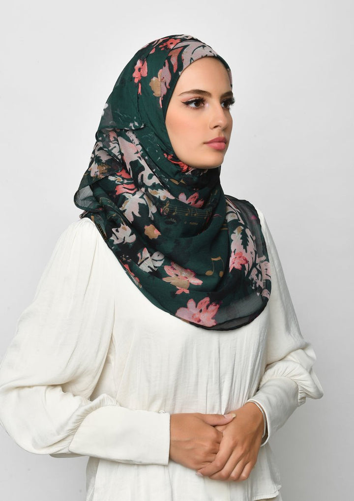 Sound of Music-Printed Crinkled Chiffon - BOKITTA Hijab