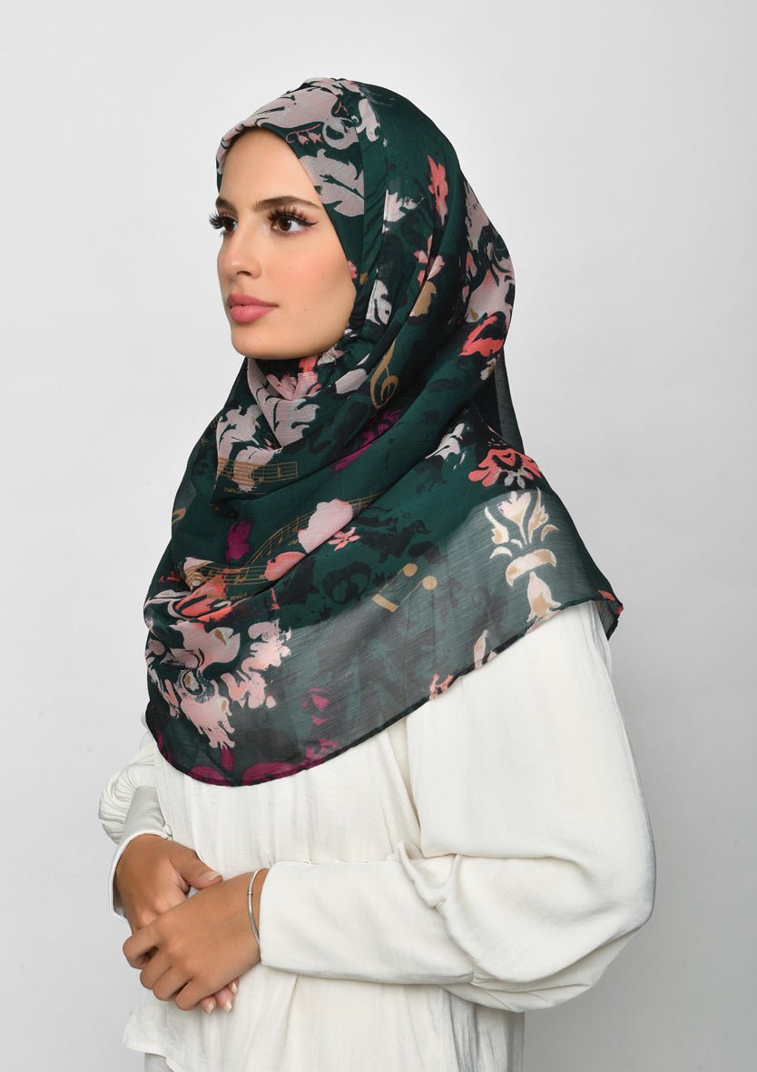 Sound of Music-Printed Crinkled Chiffon - BOKITTA Hijab