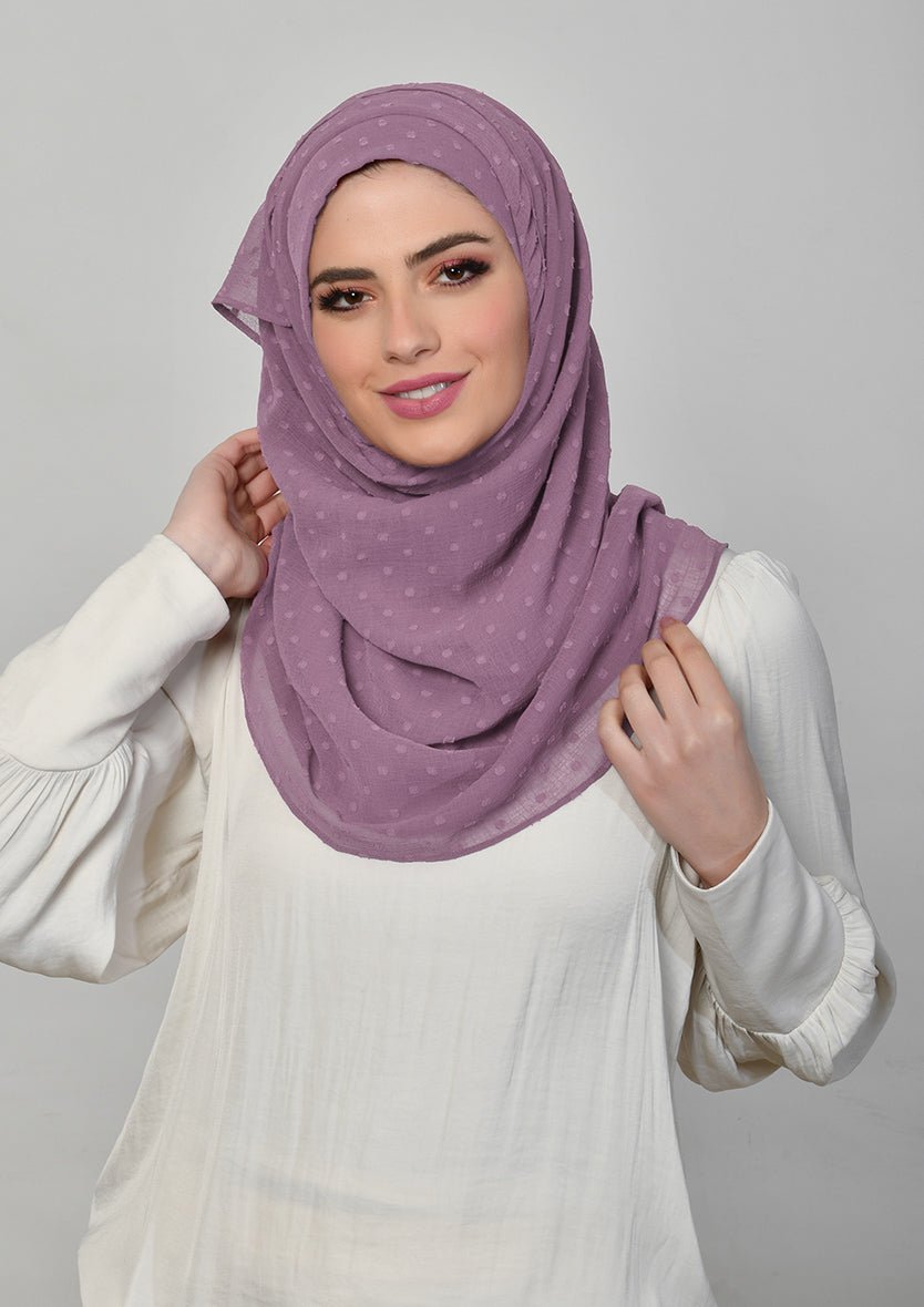 Vintage Purple-Plain Mosaic Butti Chiffon - BOKITTA Hijab