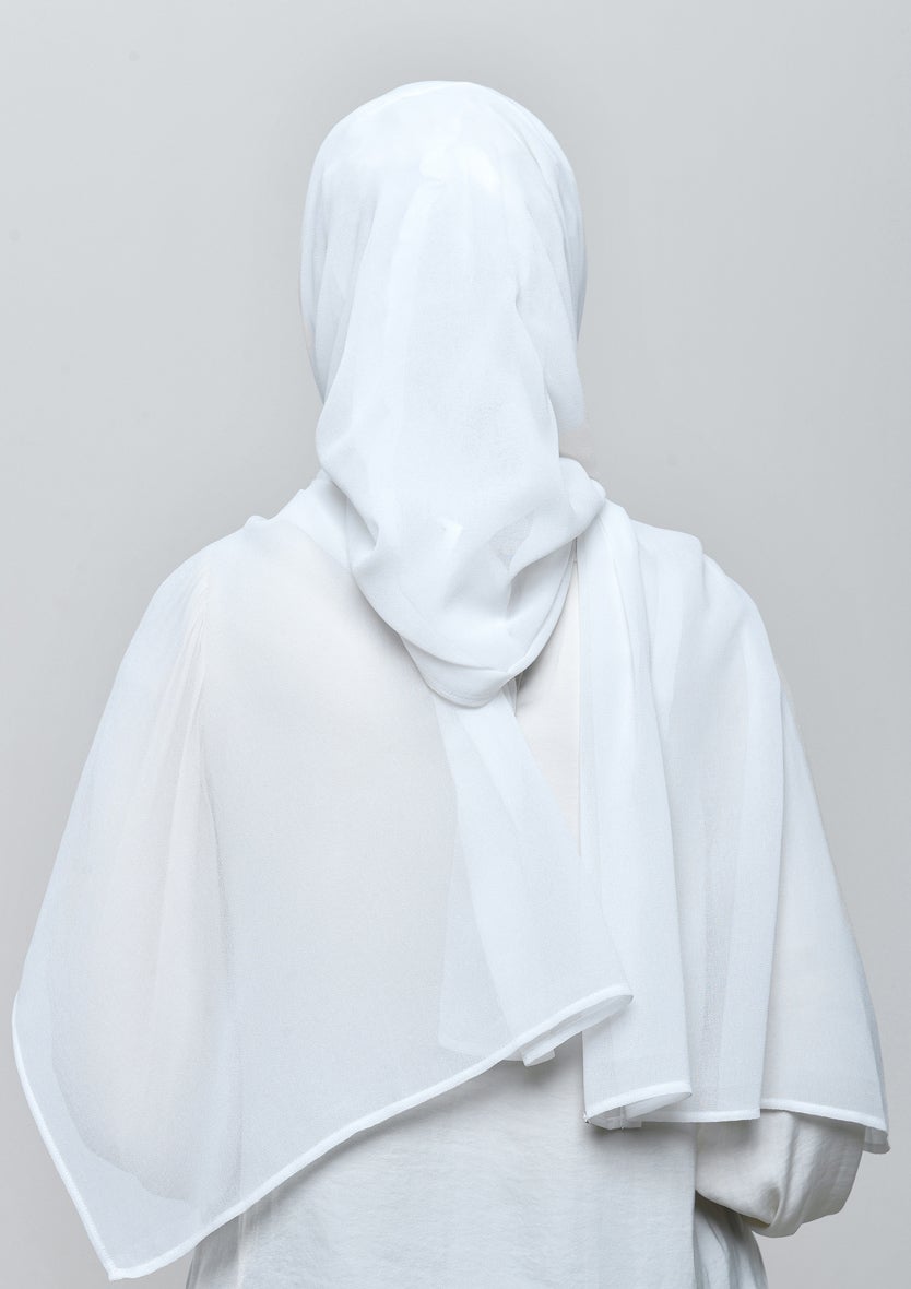 White - Crepe Chiffon - BOKITTA Hijab #style_freestyle