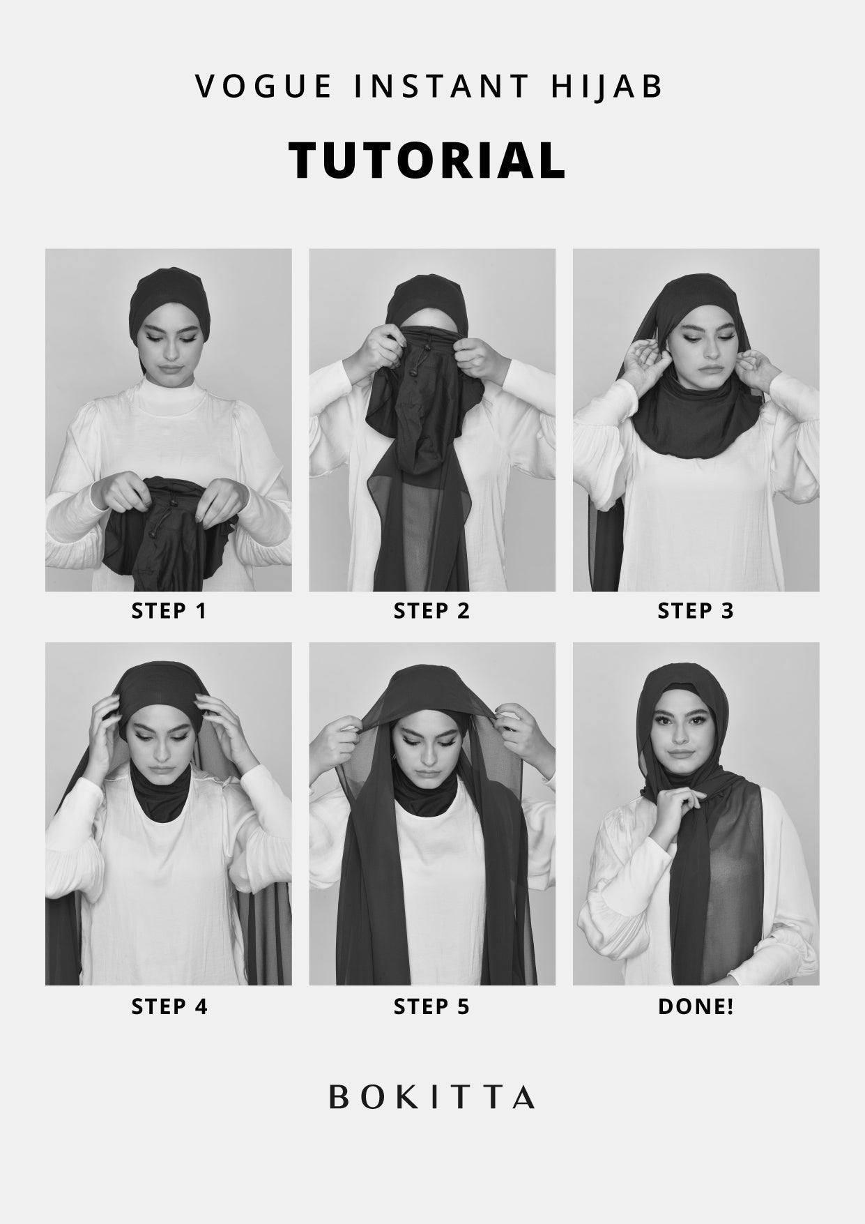 White - Crepe Chiffon - BOKITTA Hijab #style_vogue