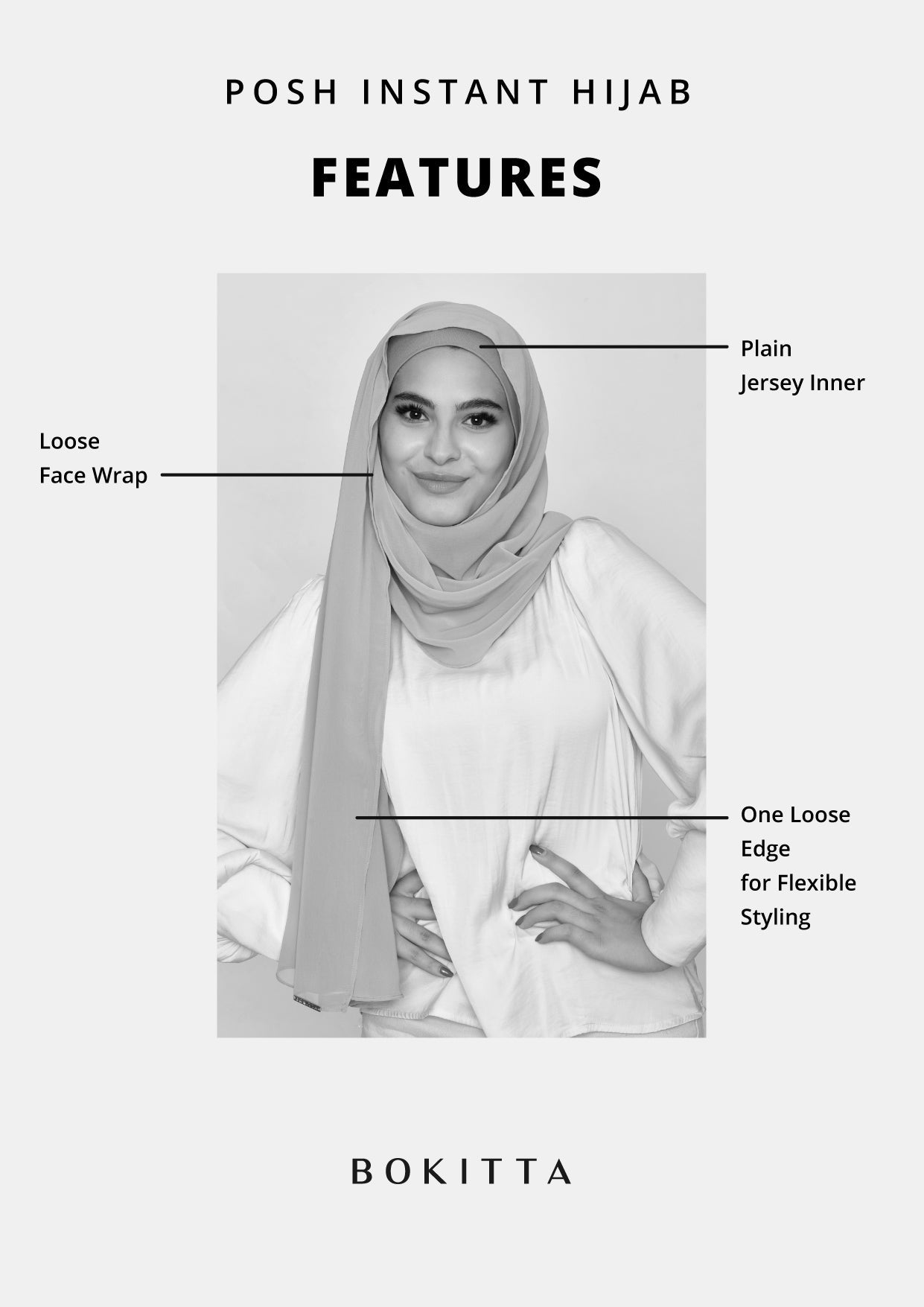 White - Crepe Chiffon - BOKITTA Hijab